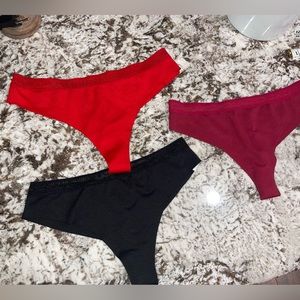 Bundle 3 pack of high rise spandex thongs